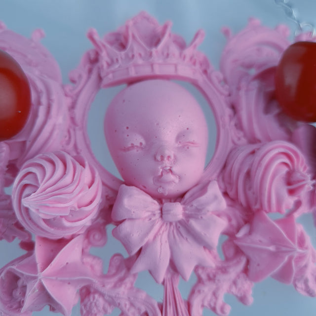 "Kamiko" Pink Doll Cherry Neckpiece