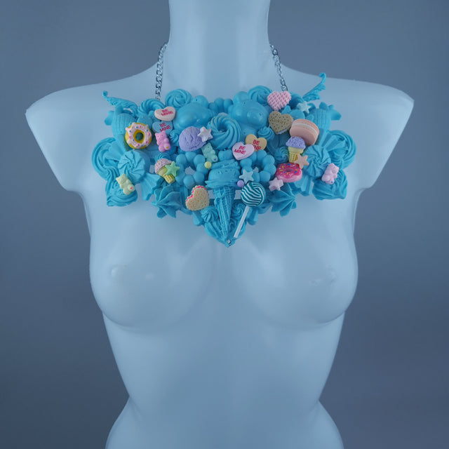 "Amai" Cyan Blue Candy Filigree Neckpiece