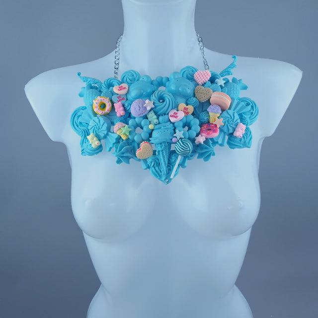 "Amai" Cyan Blue Candy Filigree Neckpiece