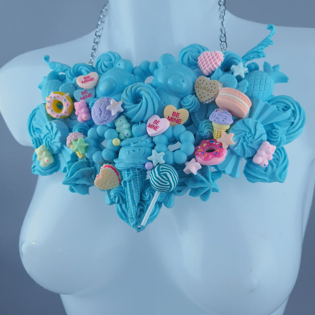 "Amai" Cyan Blue Candy Filigree Neckpiece