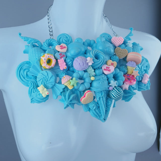 "Amai" Cyan Blue Candy Filigree Neckpiece
