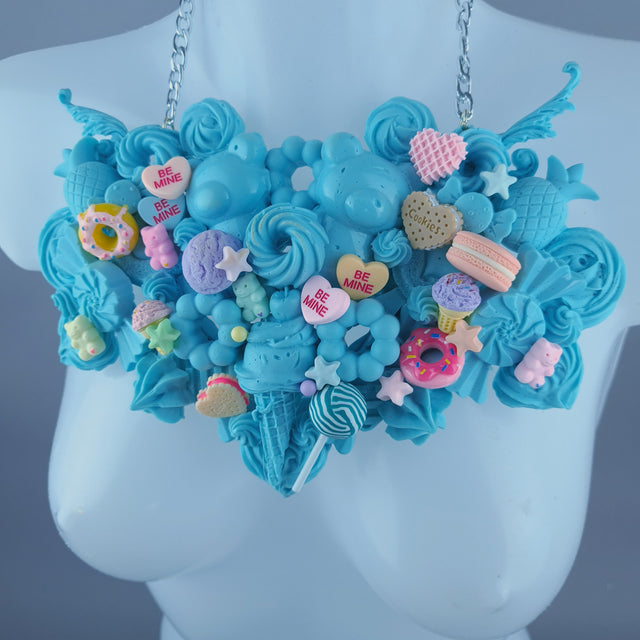 "Amai" Cyan Blue Candy Filigree Neckpiece