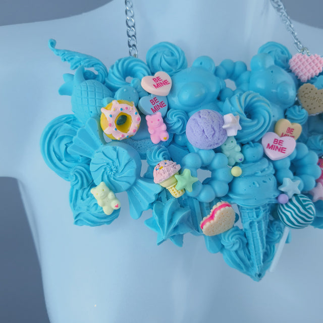 "Amai" Cyan Blue Candy Filigree Neckpiece