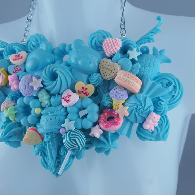 "Amai" Cyan Blue Candy Filigree Neckpiece