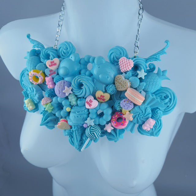 "Amai" Cyan Blue Candy Filigree Neckpiece
