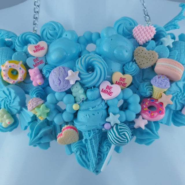 "Amai" Cyan Blue Candy Filigree Neckpiece