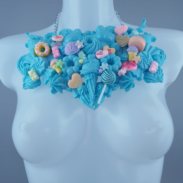 "Amai" Cyan Blue Candy Filigree Neckpiece