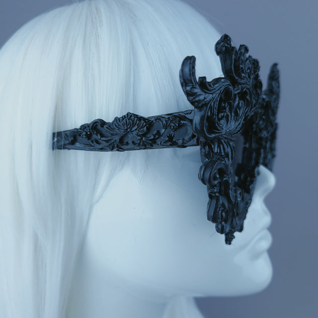 "Sarai" Black Baroque Filigree Sunglasses