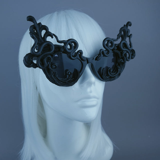 "Tamika" Black Filigree Snake Catseye Sunglasses