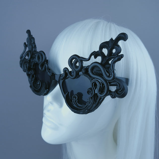 "Tamika" Black Filigree Snake Catseye Sunglasses