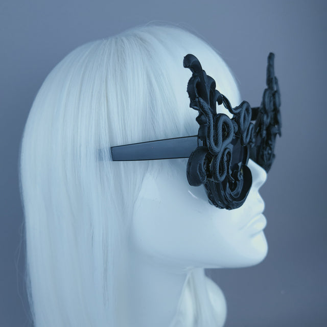 "Tamika" Black Filigree Snake Catseye Sunglasses