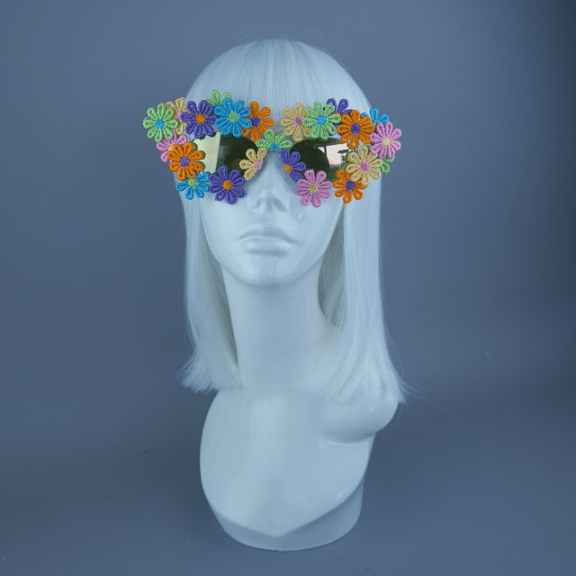 SAMPLE: Daisy Mirror Lenses Cats Eye Sunglasses