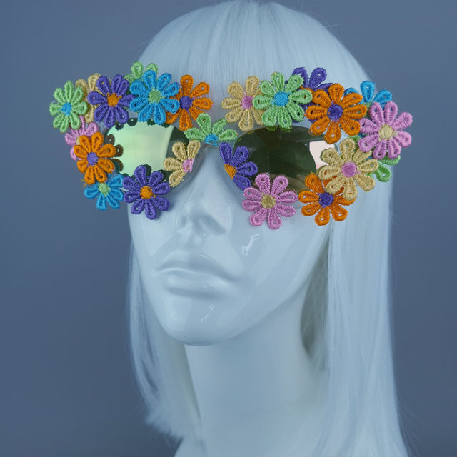 SAMPLE: Daisy Mirror Lenses Cats Eye Sunglasses