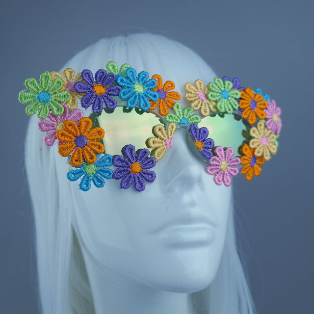 SAMPLE: Daisy Mirror Lenses Cats Eye Sunglasses