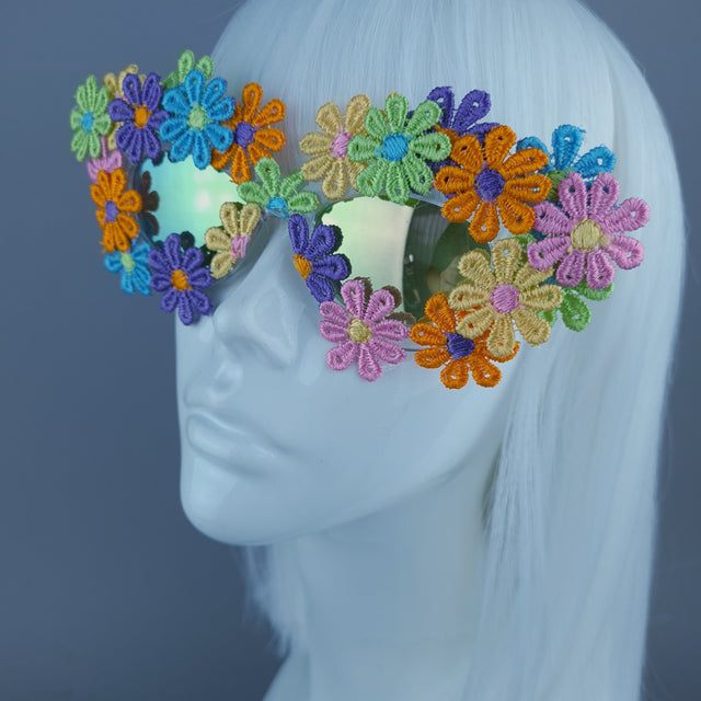 SAMPLE: Daisy Mirror Lenses Cats Eye Sunglasses