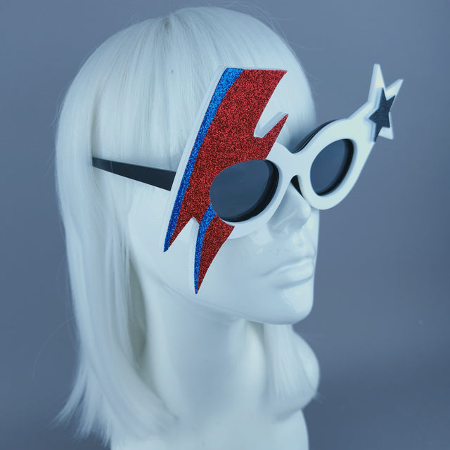"Space Oddity" Smaller David Bowie Inspired Lightening Bolt Sunglasses