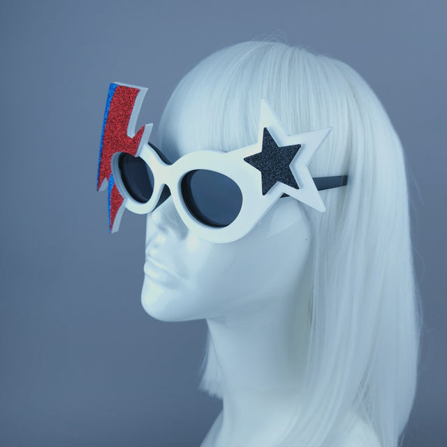 "Space Oddity" Smaller David Bowie Inspired Lightening Bolt Sunglasses