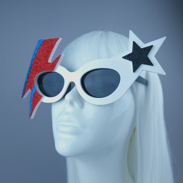 "Space Oddity" Smaller David Bowie Inspired Lightening Bolt Sunglasses