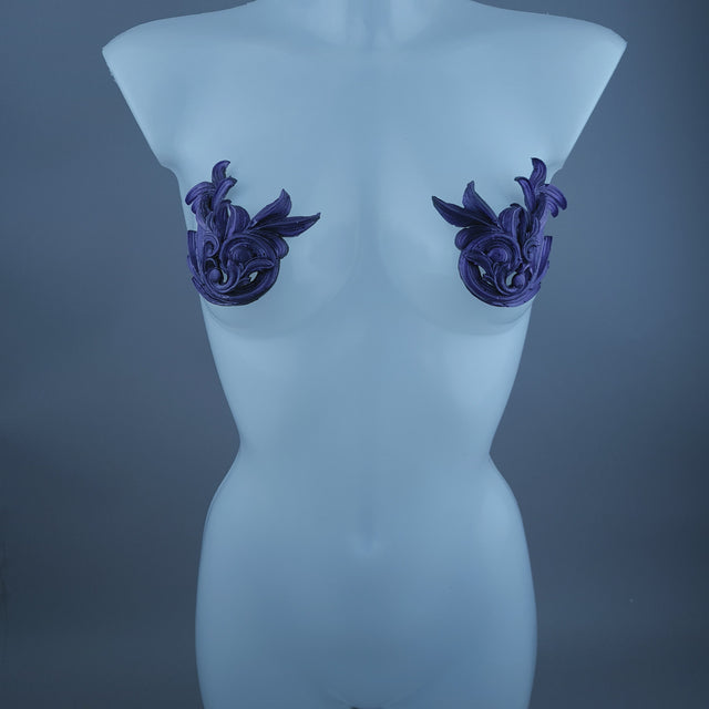 "Elqenna" Purple Filigree Nipple Pasties