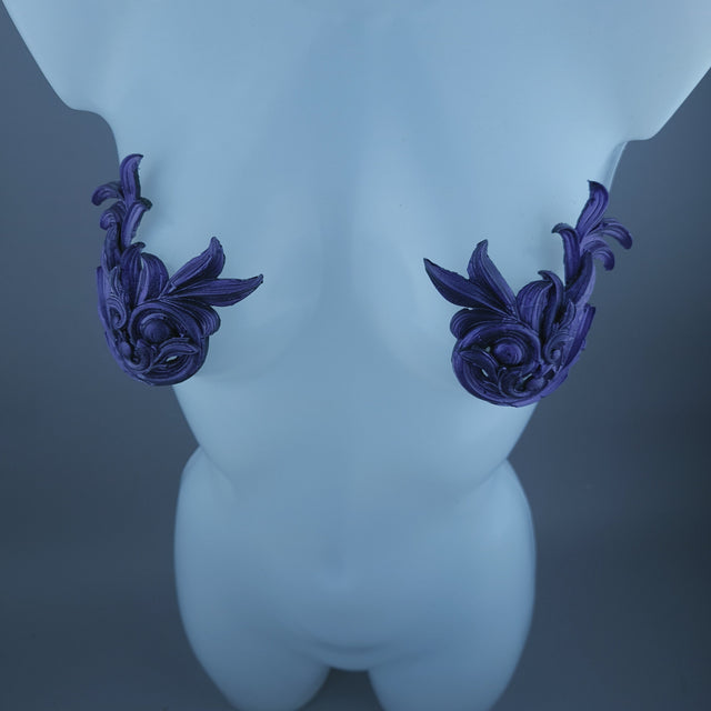 "Elqenna" Purple Filigree Nipple Pasties