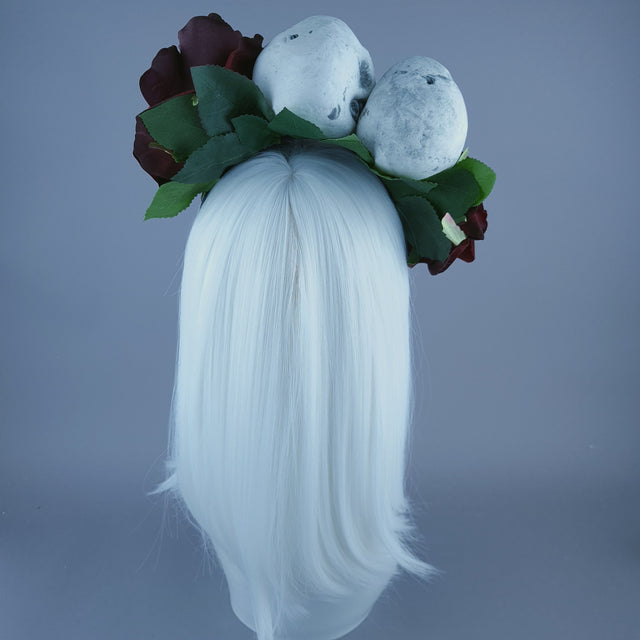 Skulls & Red Rose Headdress