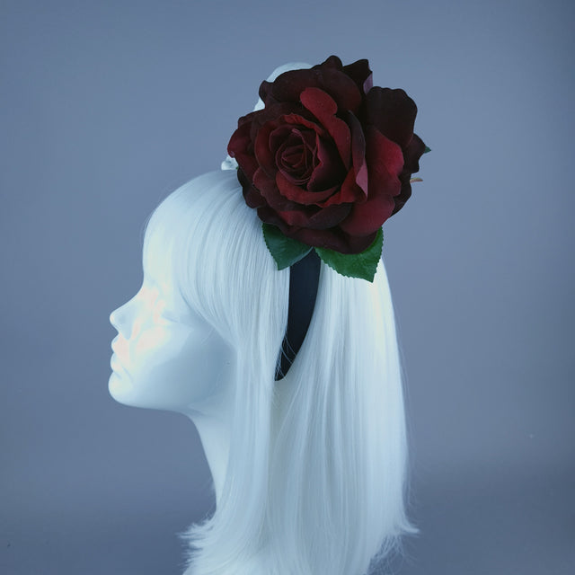 Skulls & Red Rose Headdress