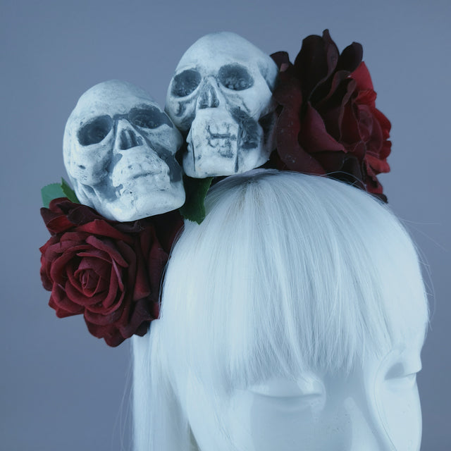 Skulls & Red Rose Headdress