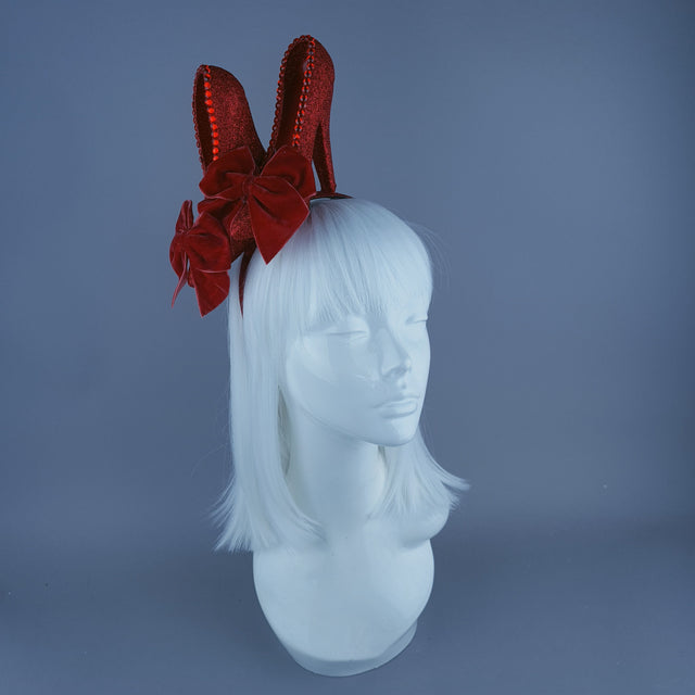 "There's No Place Like Home" Red Glitter Heels Headband