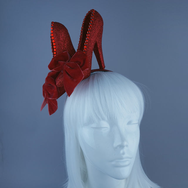 "There's No Place Like Home" Red Glitter Heels Headband