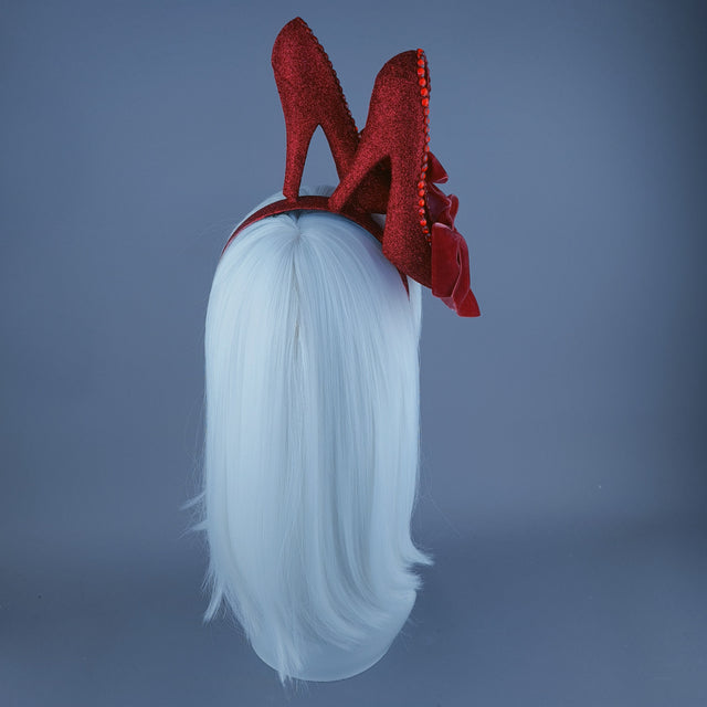 "There's No Place Like Home" Red Glitter Heels Headband