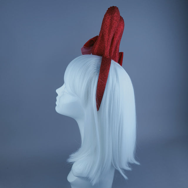 "There's No Place Like Home" Red Glitter Heels Headband