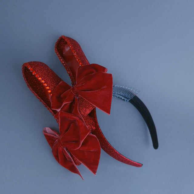 "There's No Place Like Home" Red Glitter Heels Headband
