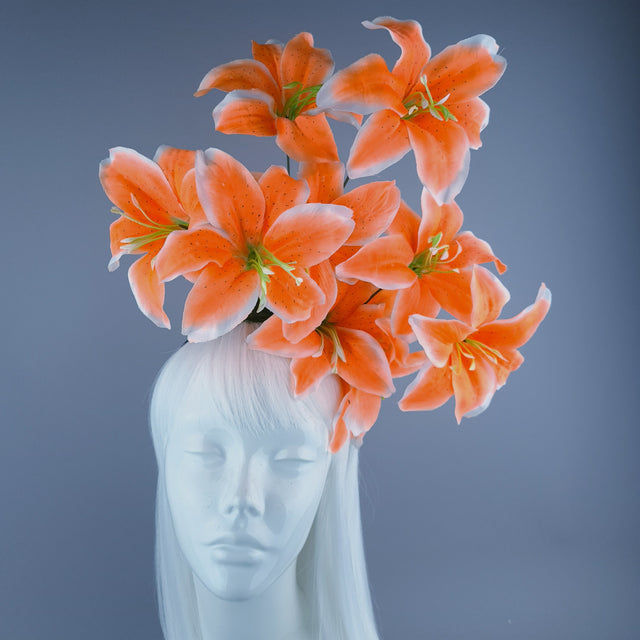 Bright Orange Lily Flower Headdress