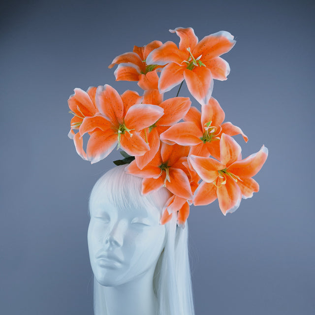 Bright Orange Lily Flower Headdress