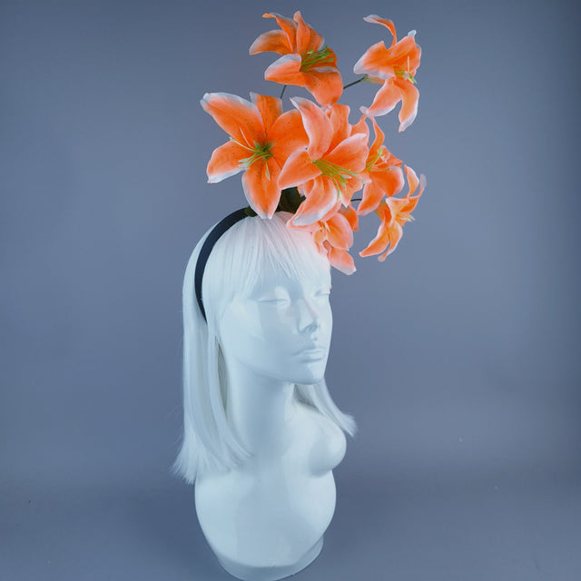 Bright Orange Lily Flower Headdress