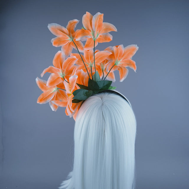 Bright Orange Lily Flower Headdress