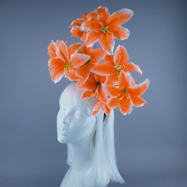 Bright Orange Lily Flower Headdress
