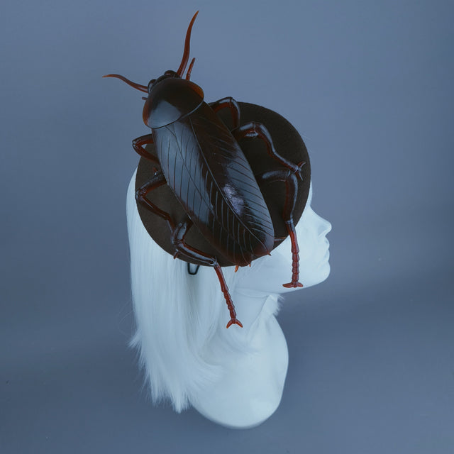 "Cucaracha" Brown Giant Cockroach Insect Bug Fascinator Hat