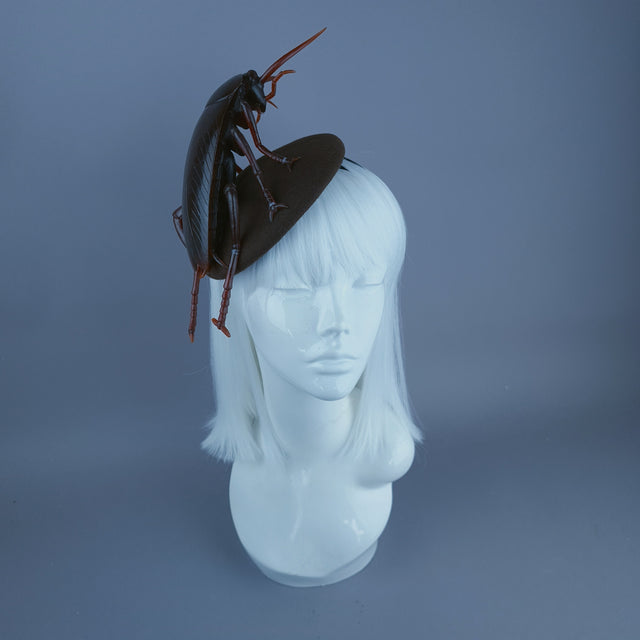 "Cucaracha" Brown Giant Cockroach Insect Bug Fascinator Hat