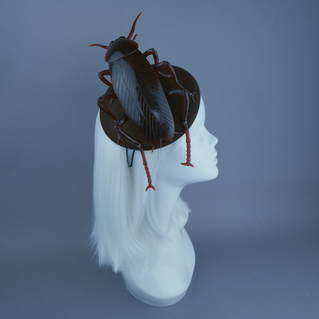 "Cucaracha" Brown Giant Cockroach Insect Bug Fascinator Hat