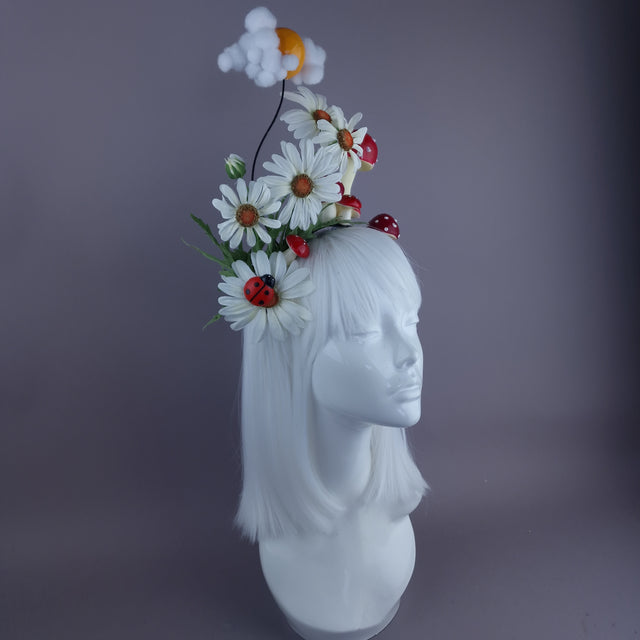 "Just Like Heaven" Daisy, Sun, Cloud, Mushroom & Ladybird Headpiece