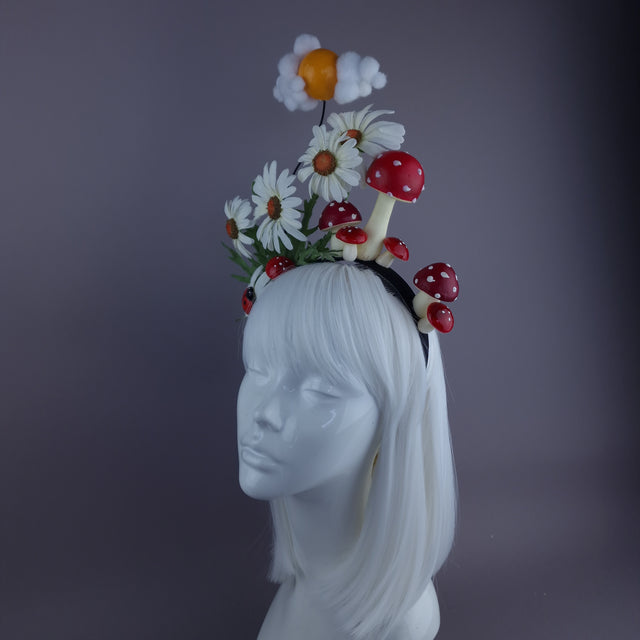 "Just Like Heaven" Daisy, Sun, Cloud, Mushroom & Ladybird Headpiece