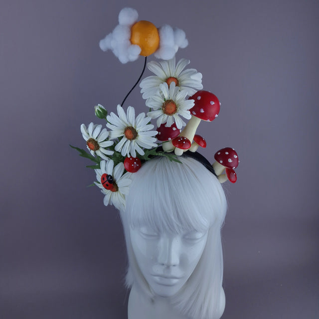 "Just Like Heaven" Daisy, Sun, Cloud, Mushroom & Ladybird Headpiece