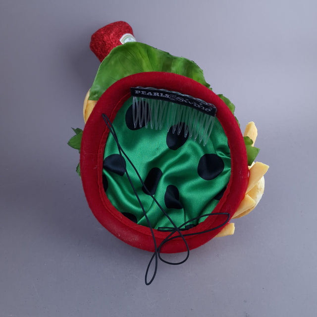 Summer Daze" Hotdog Tomato Sauce Fast Food Fascinator Hat
