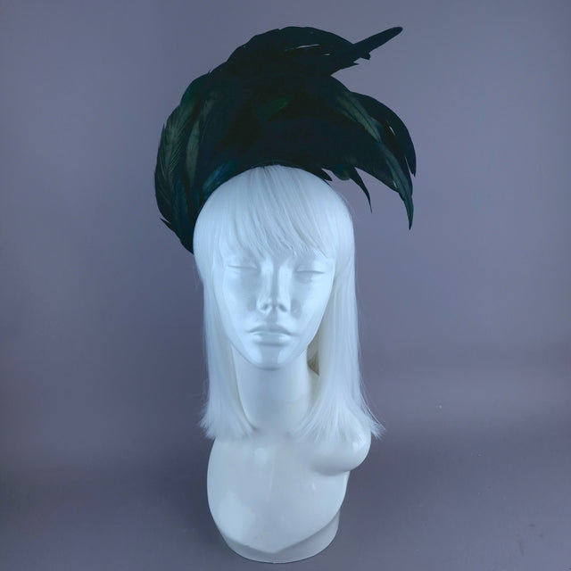 "Valda" Black Feather Headdress