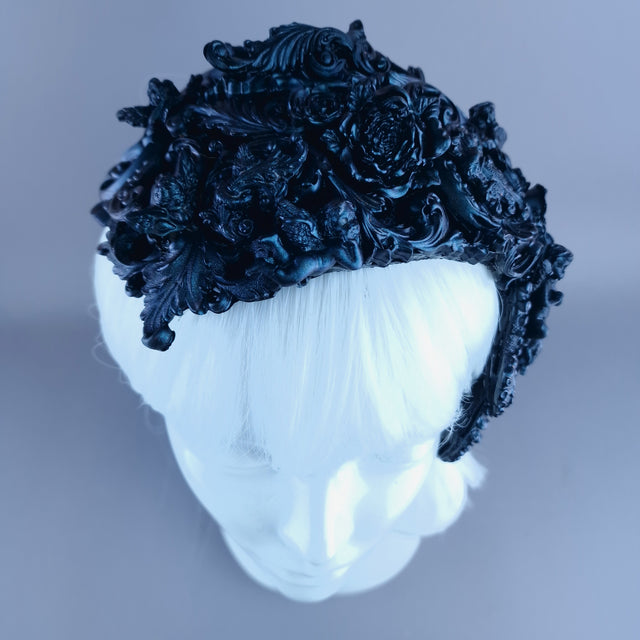 "Cocidius" Teal Filigree Angel Vintage Shaped Fascinator Hat