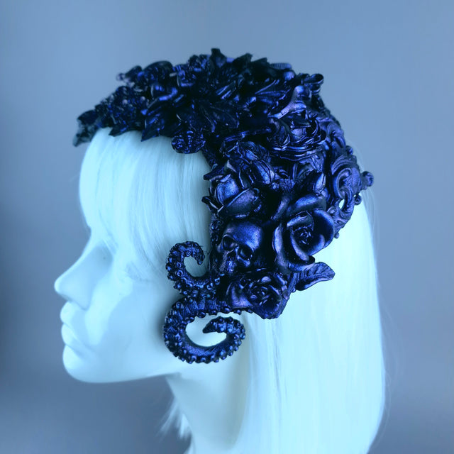 "Altalune" Purple Filigree Angel Vintage Shaped Fascinator Hat