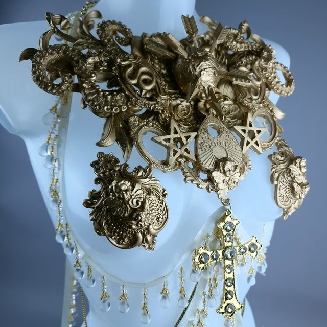 "Effrayéi" Gold Filigree Nipple Pasties & Beading Body Jewellery