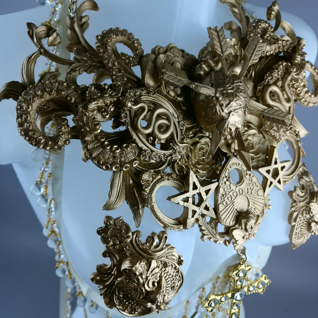 "Effrayéi" Gold Filigree Nipple Pasties & Beading Body Jewellery