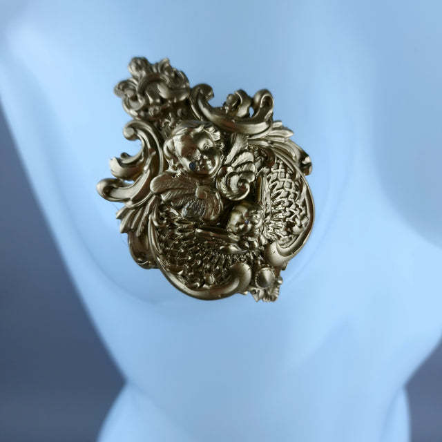 "Angeli
" Gold Filigree & Cherub Nipple Pasties